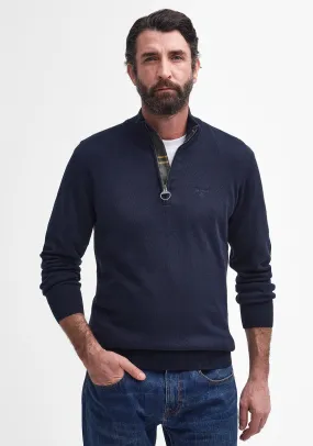 Barbour Men’s Cotton Half Zip Sweater, Navy