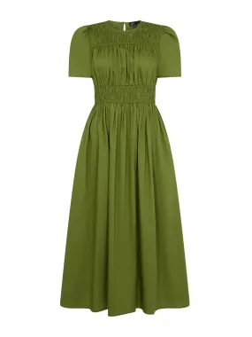 Olive green midi dress