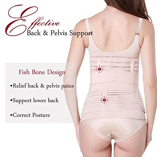 3 in 1 Postpartum Support - Recovery Belly/waist/pelvis Belt Shapewear (Nude)