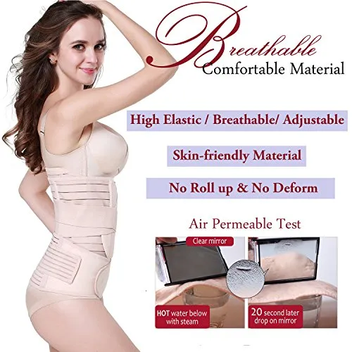 3 in 1 Postpartum Support - Recovery Belly/waist/pelvis Belt Shapewear (Nude)