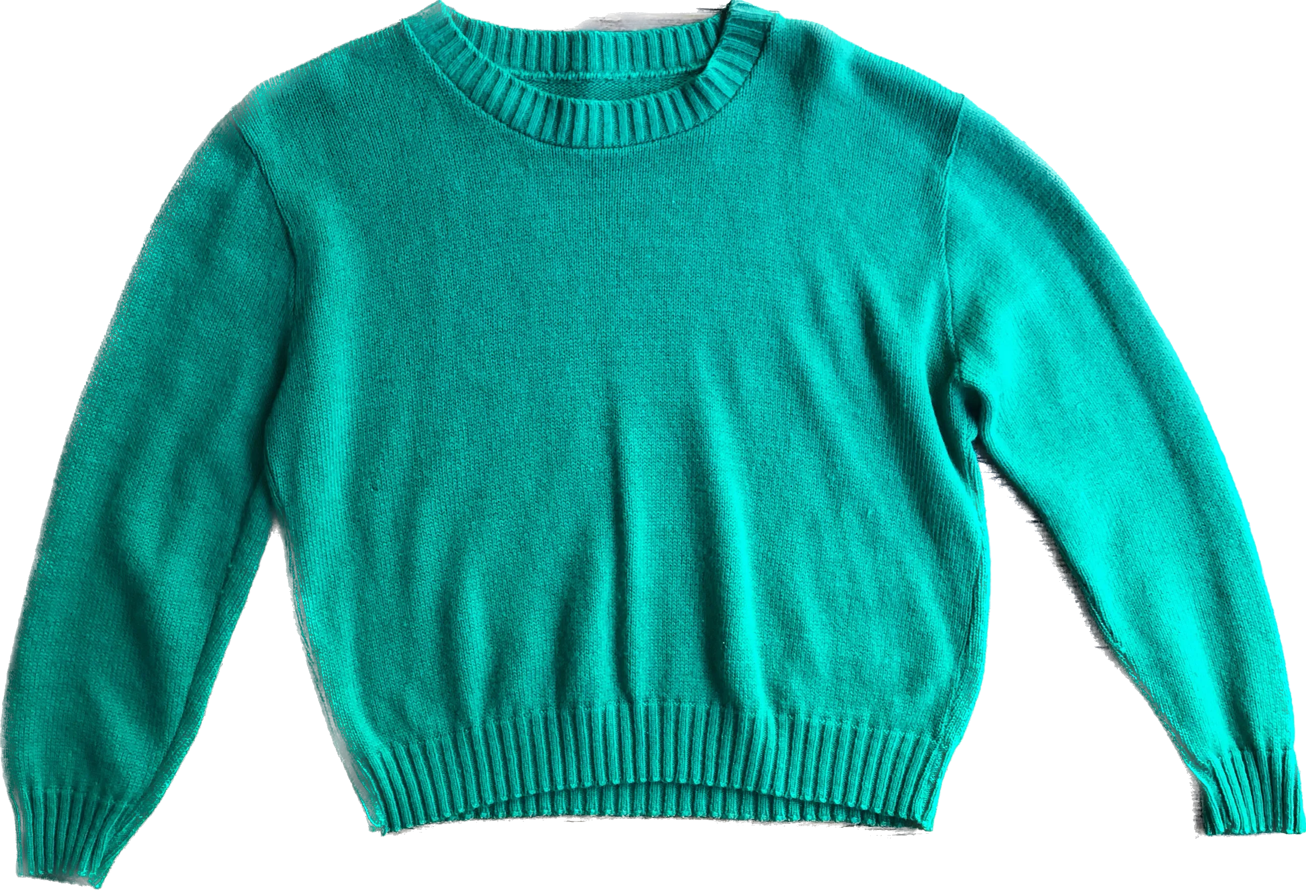 80s Kelly Green Box Sweater      L