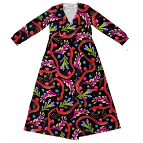 a midnight wrap dress