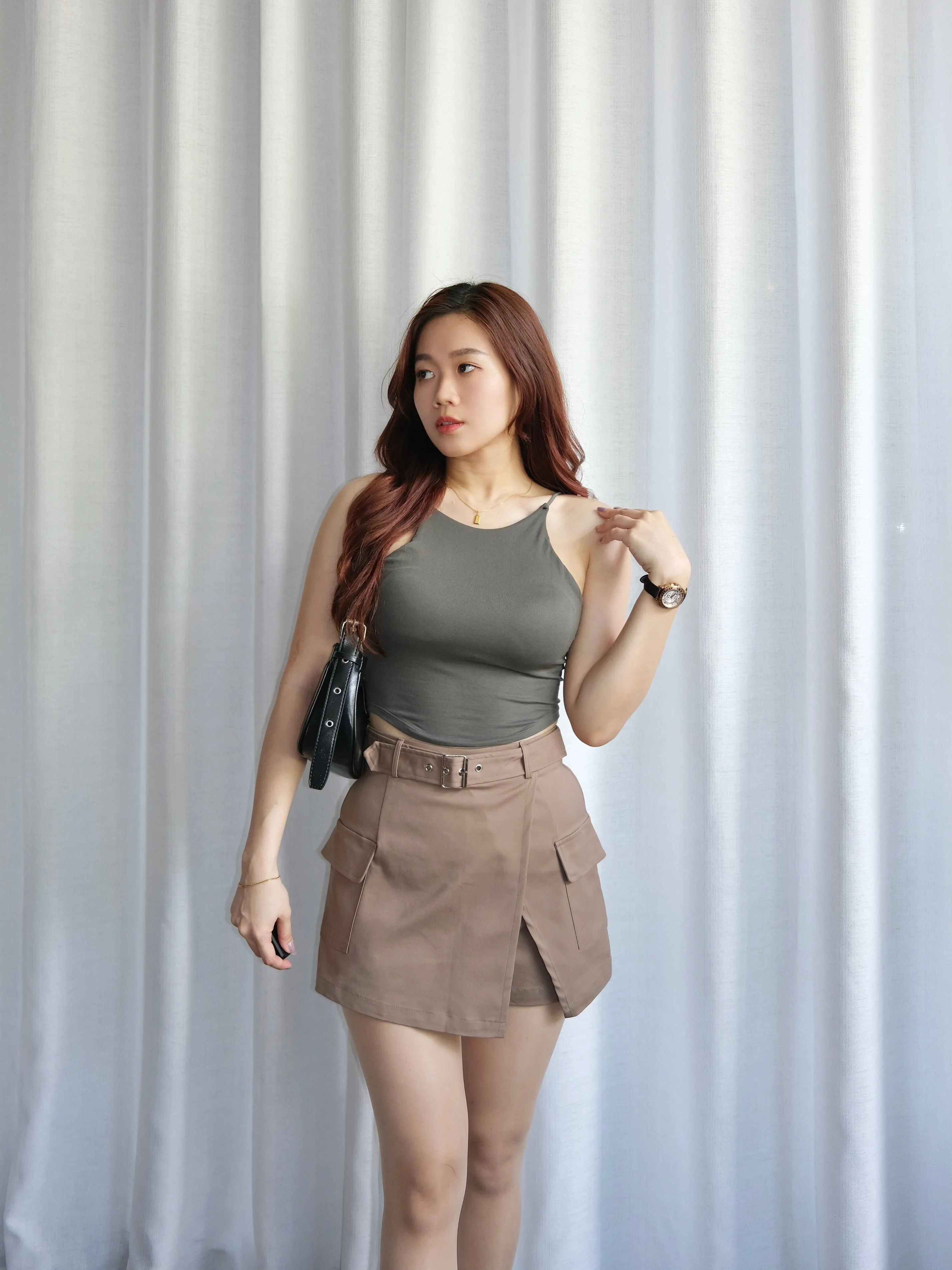 ACEWIN Belted Wrap Over Mini Skort (Size S-XXL) 501773