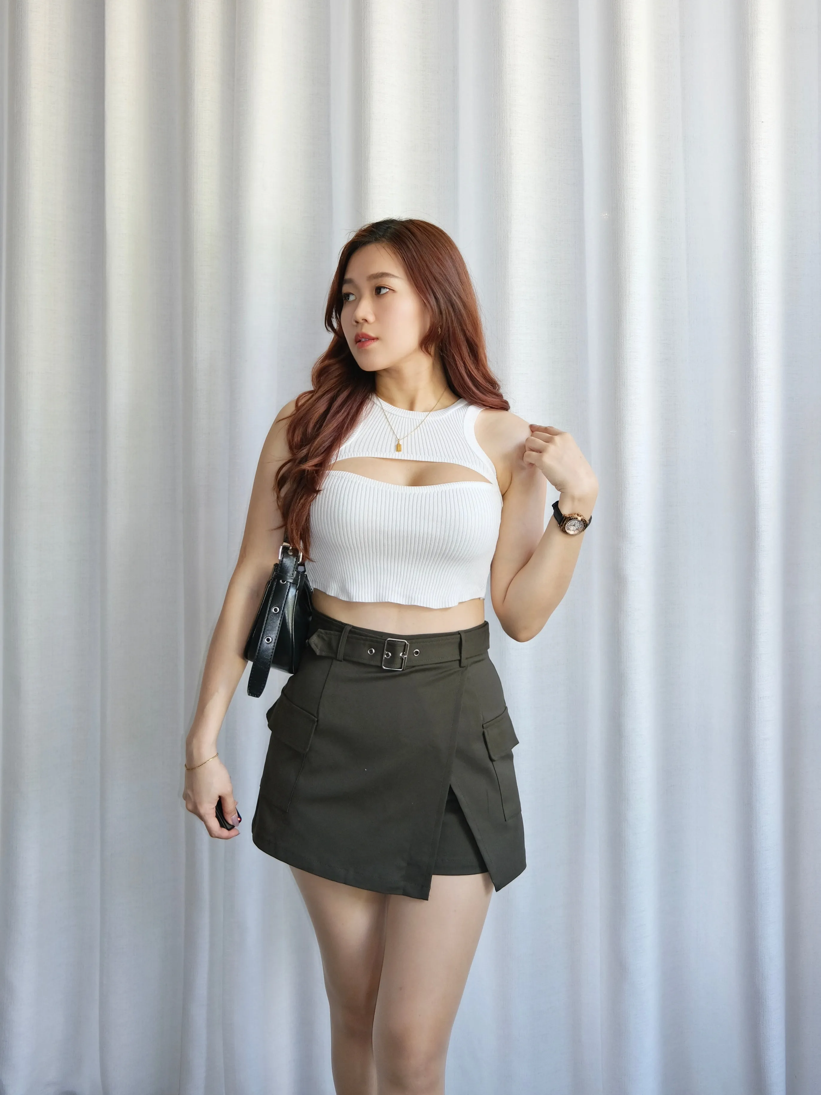 ACEWIN Belted Wrap Over Mini Skort (Size S-XXL) 501773