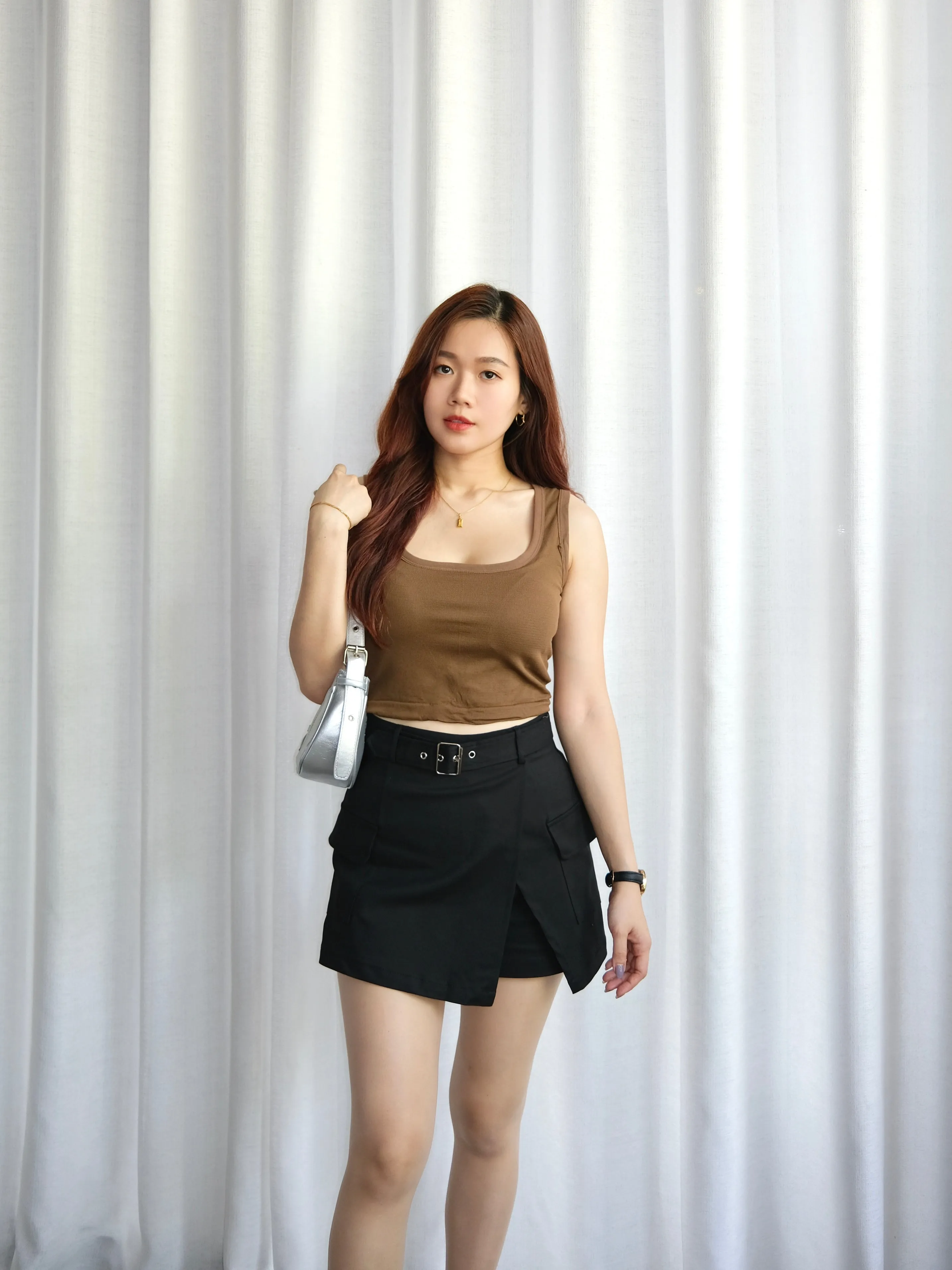 ACEWIN Belted Wrap Over Mini Skort (Size S-XXL) 501773