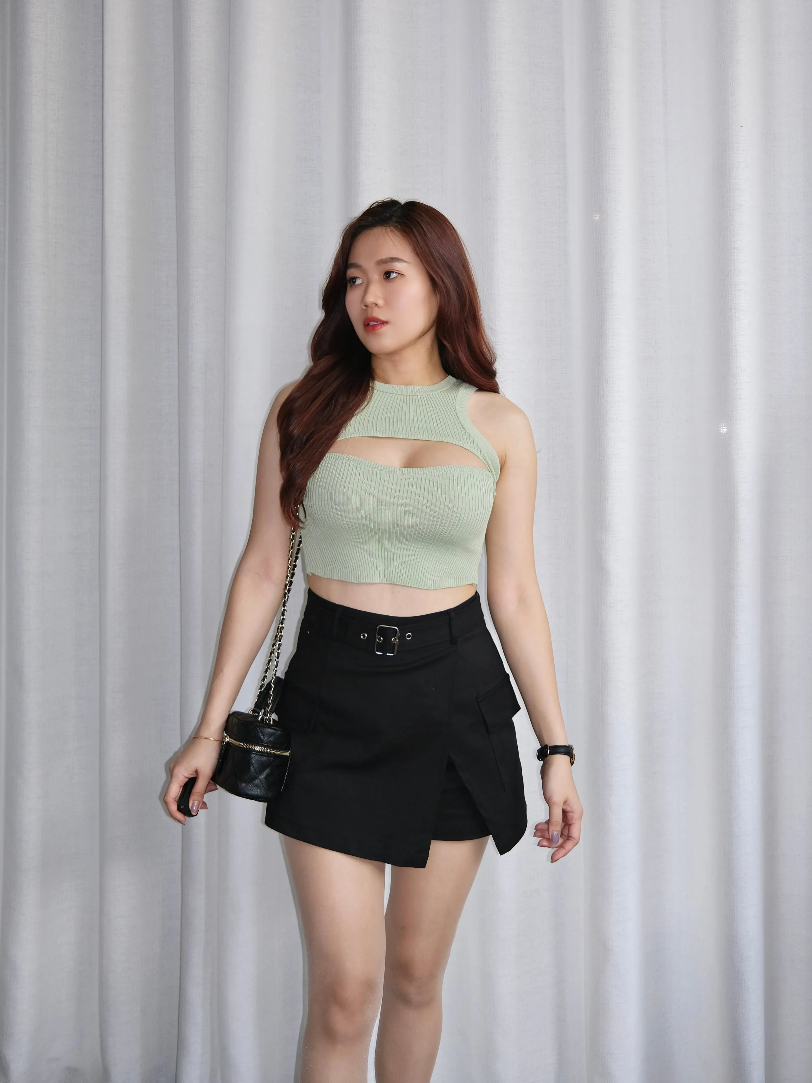 ACEWIN Belted Wrap Over Mini Skort (Size S-XXL) 501773