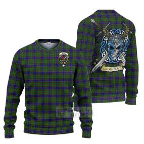 Adam Tartan Ugly Sweater with Family Crest Celtic Skull Style