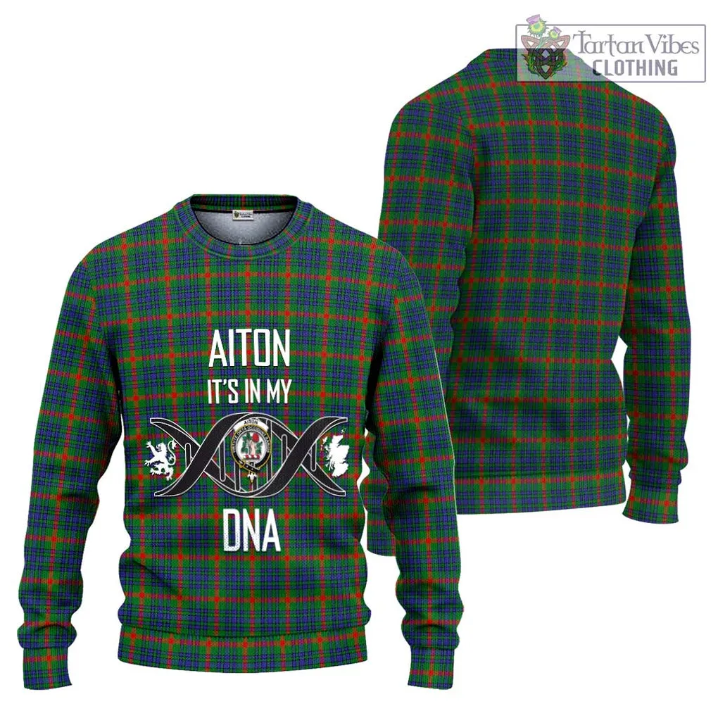 Aiton Tartan Ugly Sweater with Family Crest DNA In Me Style