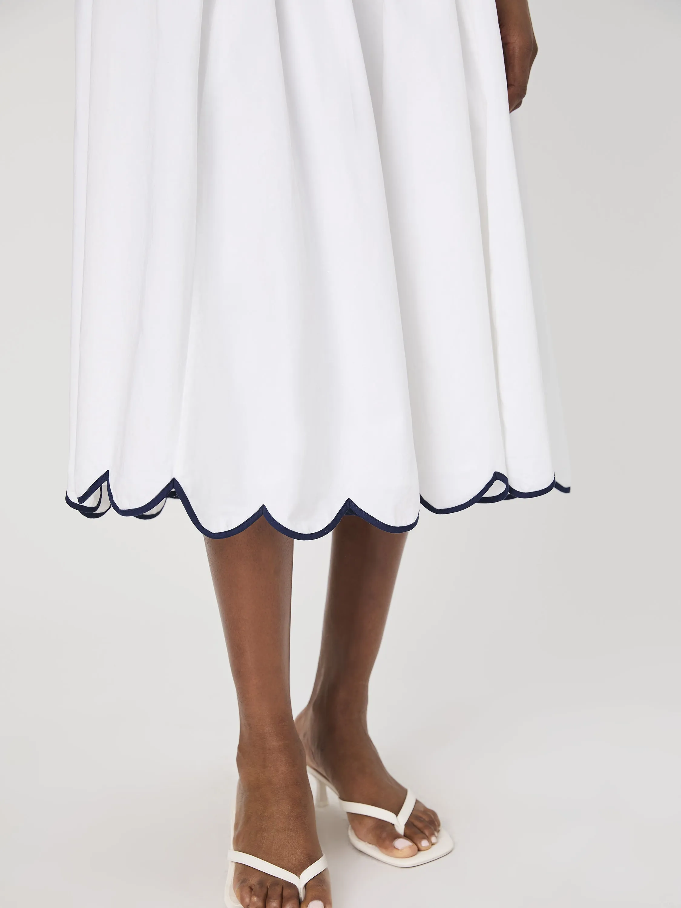 Alexis Cotton Scallop Midi Skirt