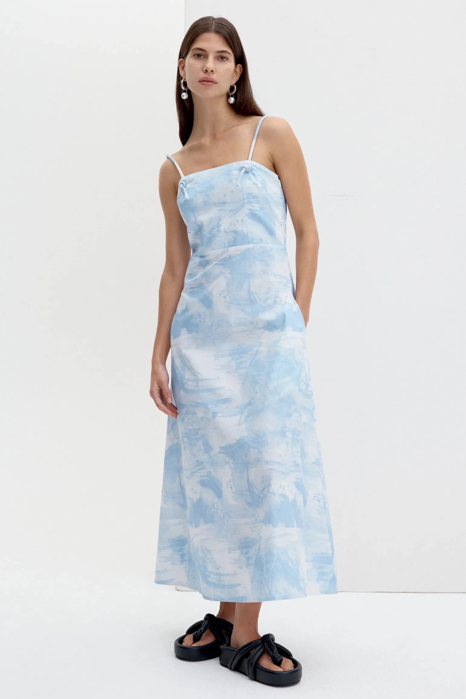 Alice Dress in Cirrus Print Icy Blue