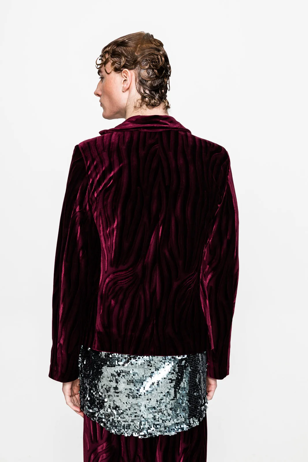 Antonio Velvet Blazer Bordeaux