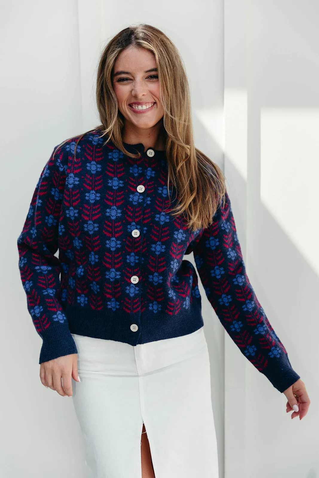 Arlo Cardigan - Navy Floral