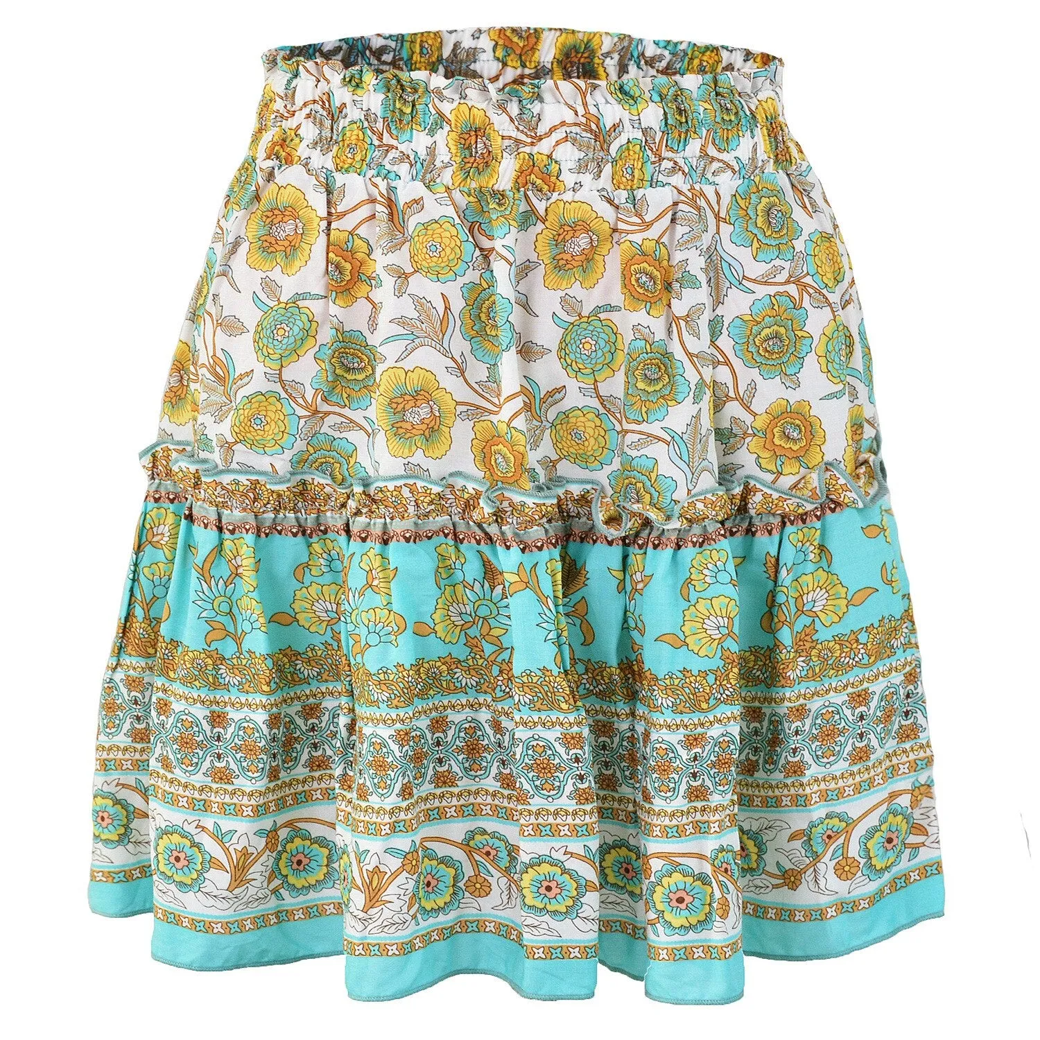 Ashore Shop New In Summer Floral Print Boho Beach Loose Short Skirt Women 2023