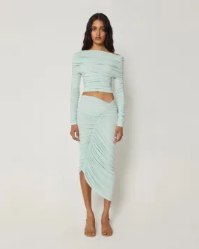 Asymmetrical Ruched Skirt | Surf Spray