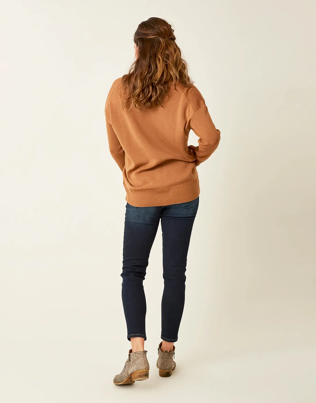 Aurora Sweater: Saddle - FINAL SALE