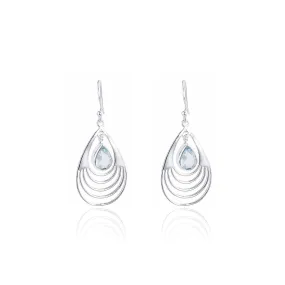 Baila Blue Topaz Earrings, Sterling Silver