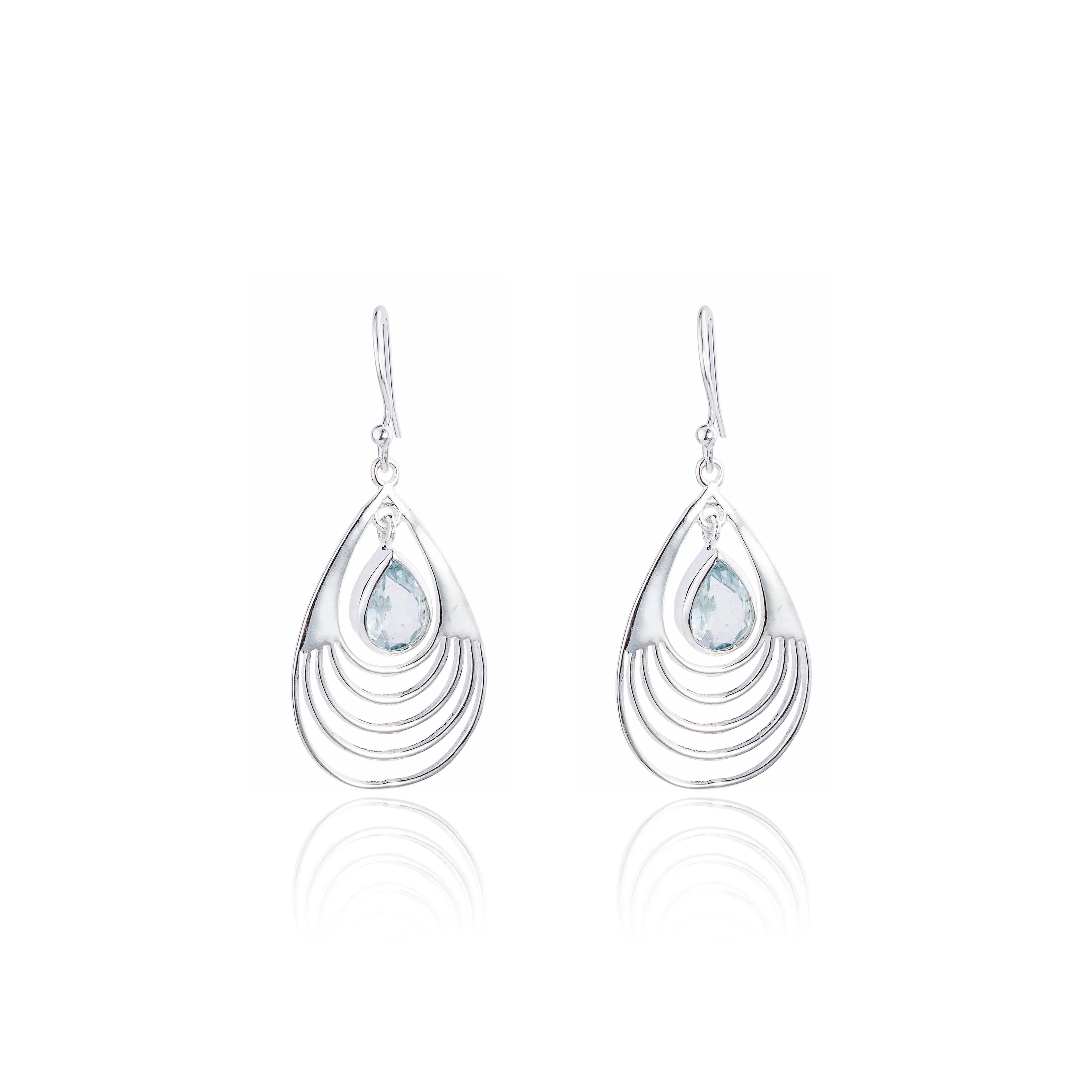 Baila Blue Topaz Earrings, Sterling Silver