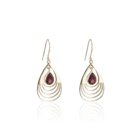 Baila Garnet Earrings, Gold Vermeil