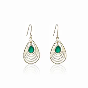 Baila Green Onyx Earrings, Gold Vermeil / Sterling Silver