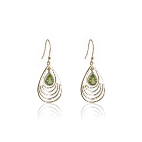 Baila Peridot Earrings, Gold Vermeil