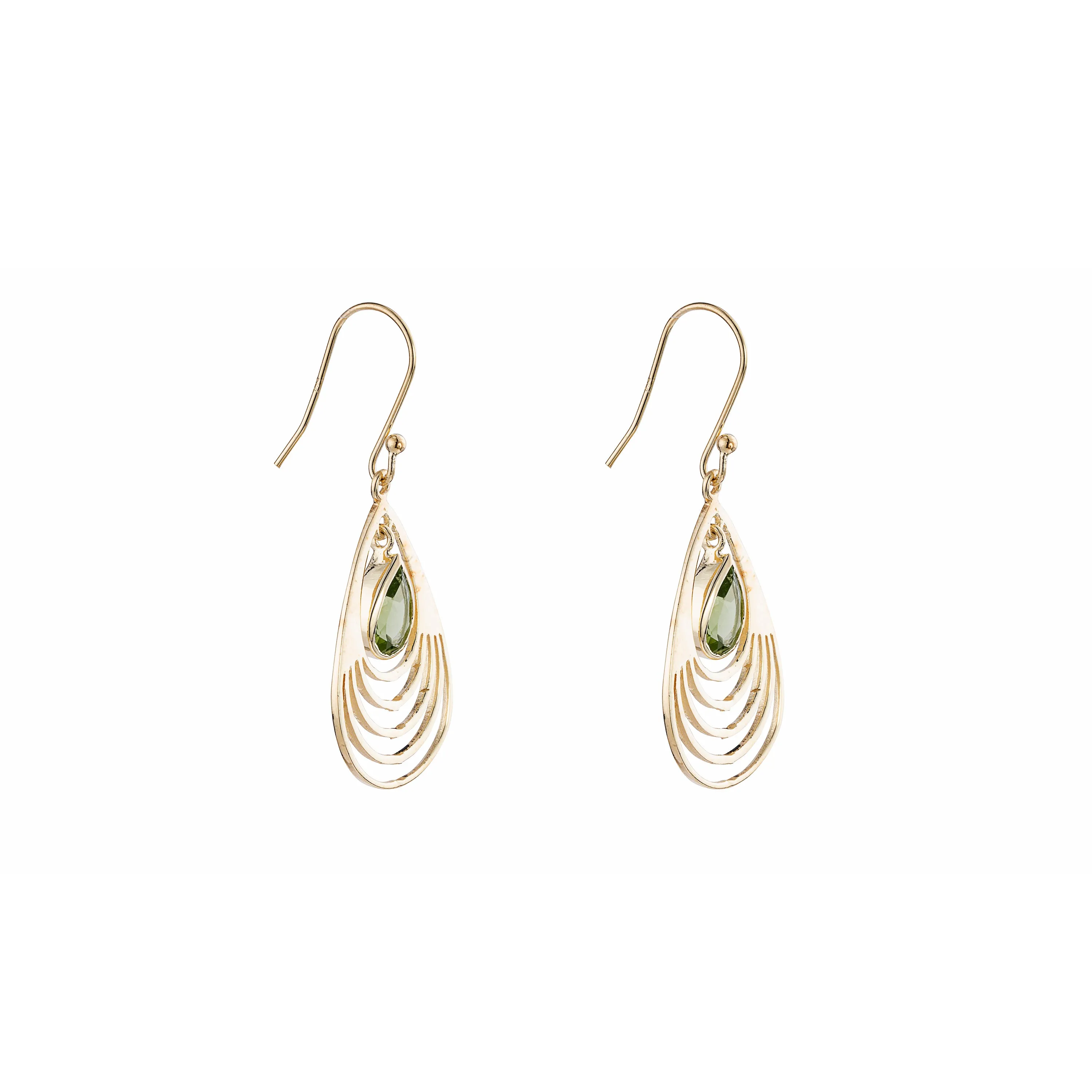 Baila Peridot Earrings, Gold Vermeil