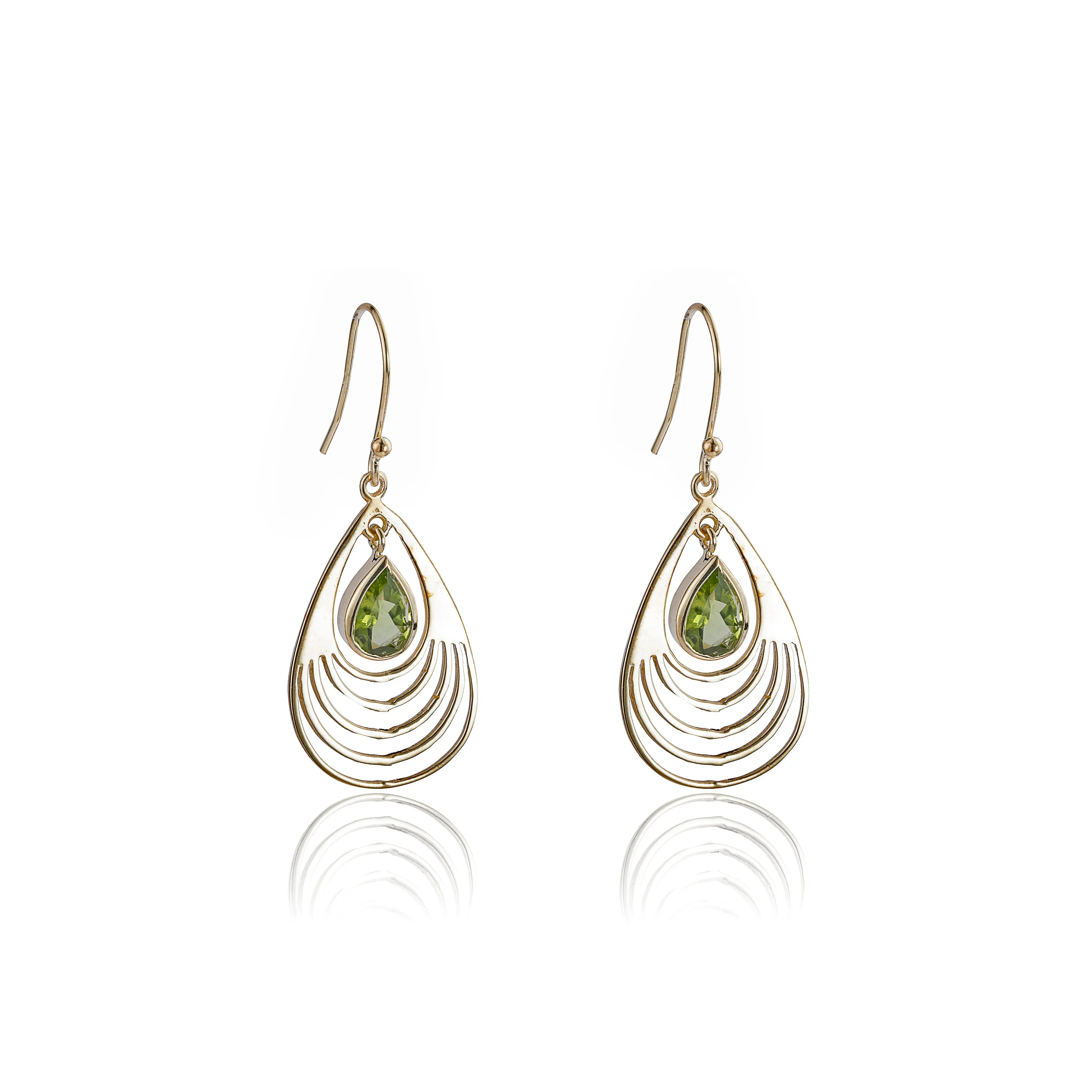 Baila Peridot Earrings, Gold Vermeil