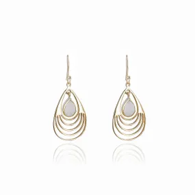 Baila Rainbow Moonstone Earrings, Gold Vermeil