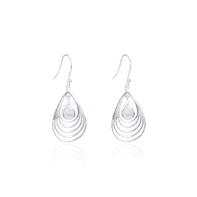 Baila Rainbow Moonstone Earrings, Sterling Silver