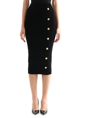 Balmain Quilted Midi Skirt