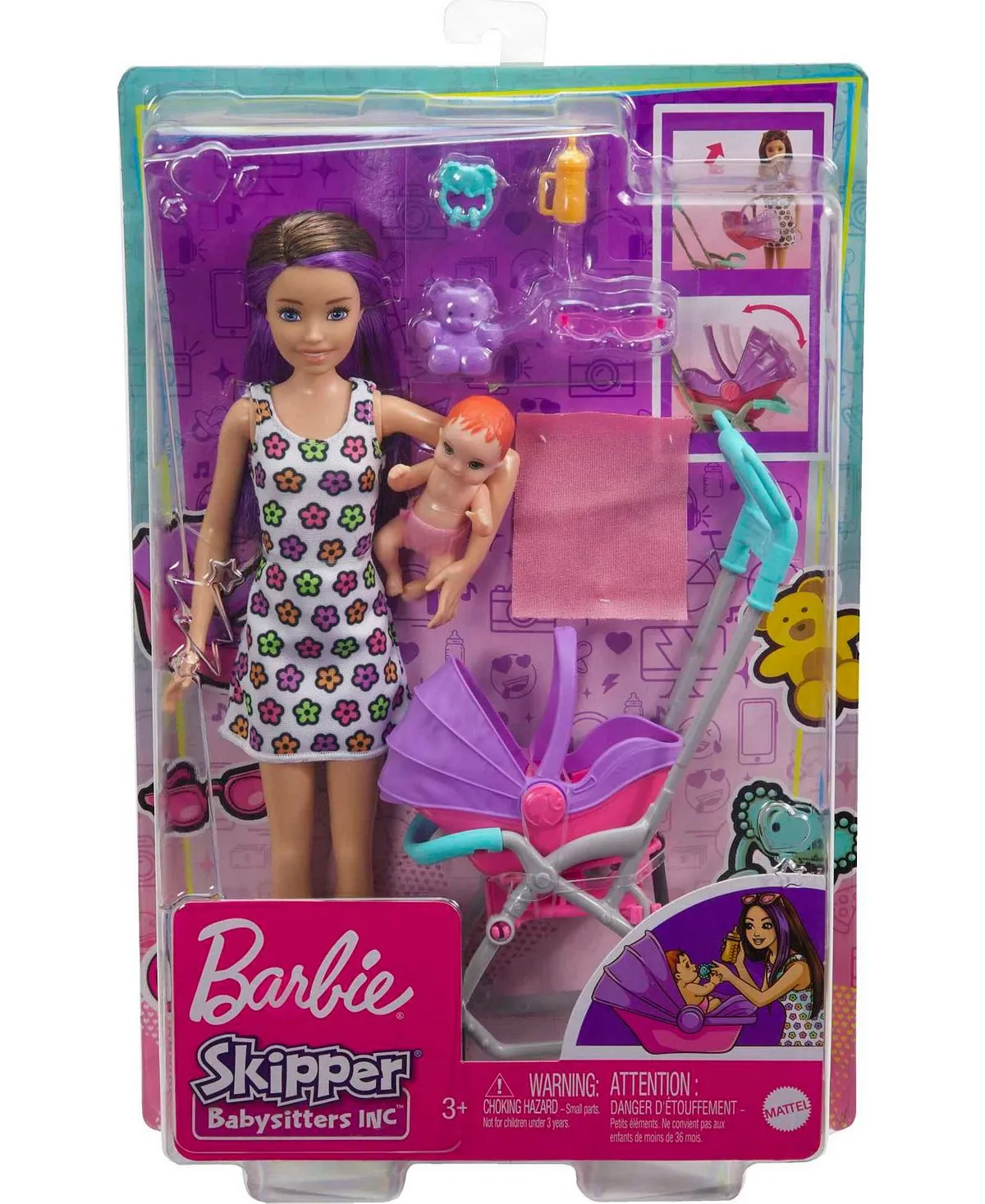 Barbie Skipper Babysitters, Inc. Doll and Stroller Playset