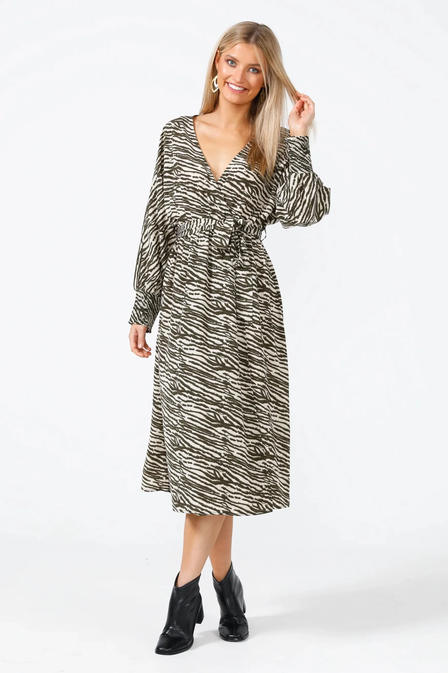 Billy Dress in Olive Willow