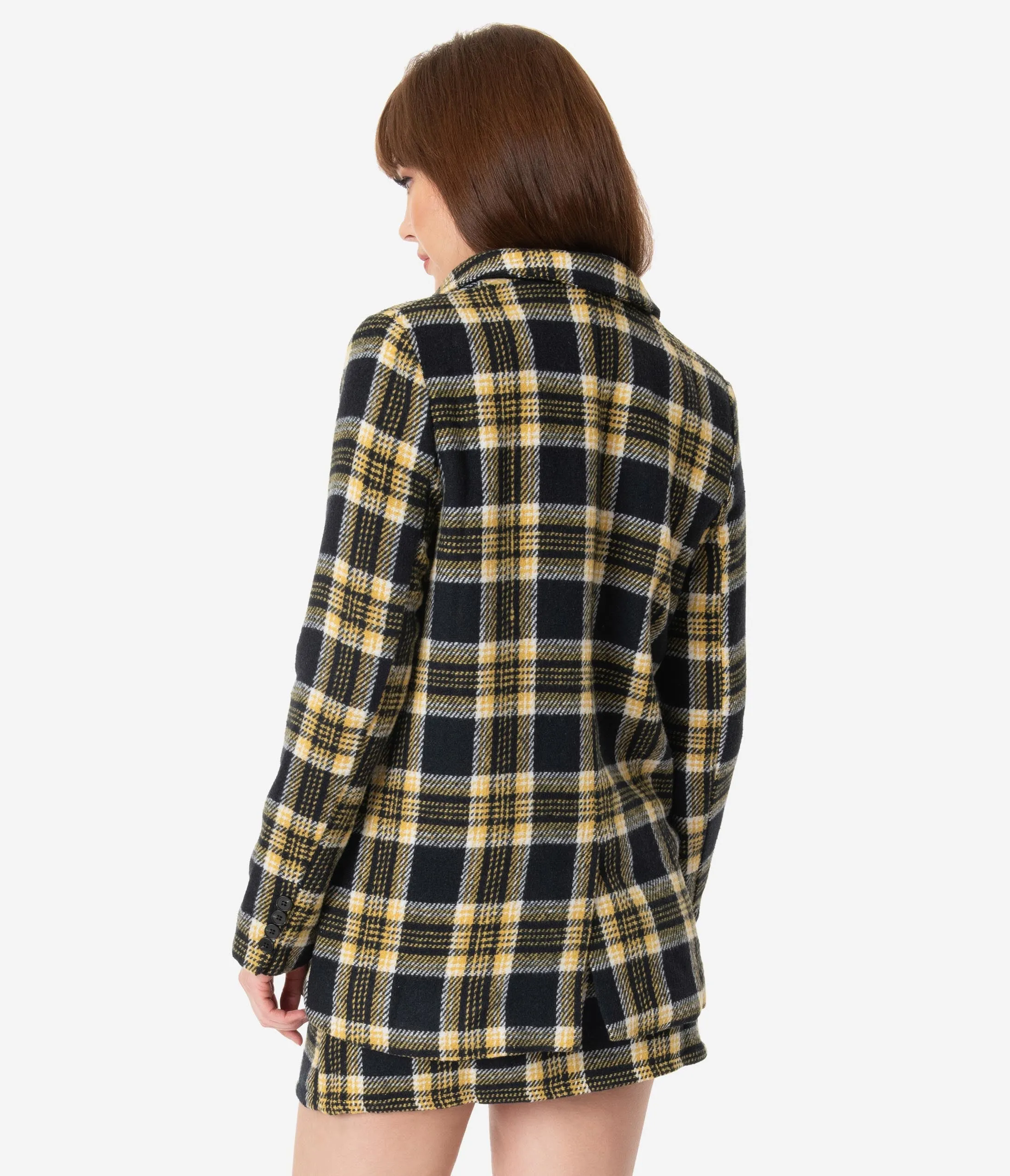 Black & Yellow Plaid Blazer