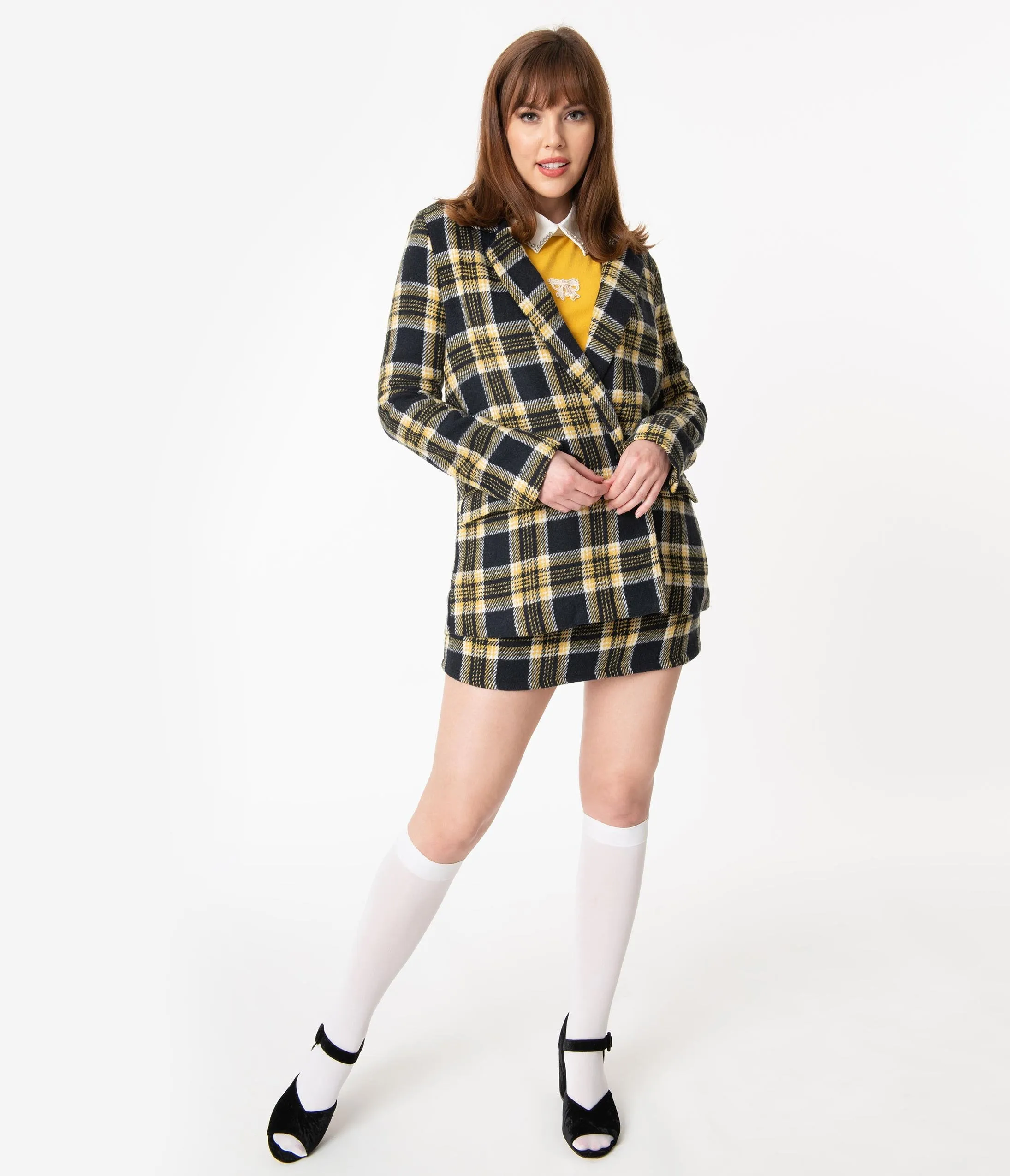 Black & Yellow Plaid Blazer