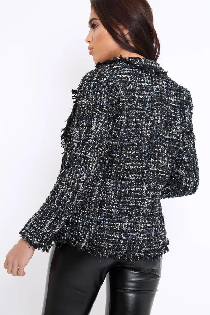 Black Tweed Blazer - Rubi