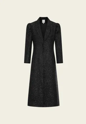 Black Tweed Lapel Coat