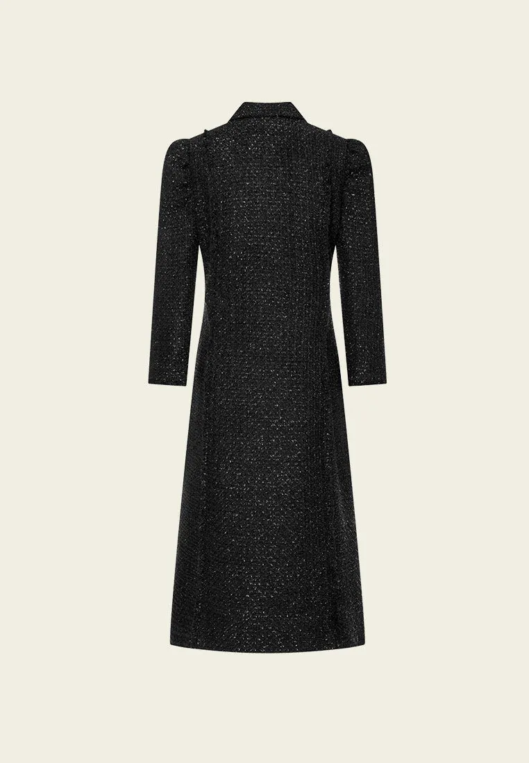 Black Tweed Lapel Coat