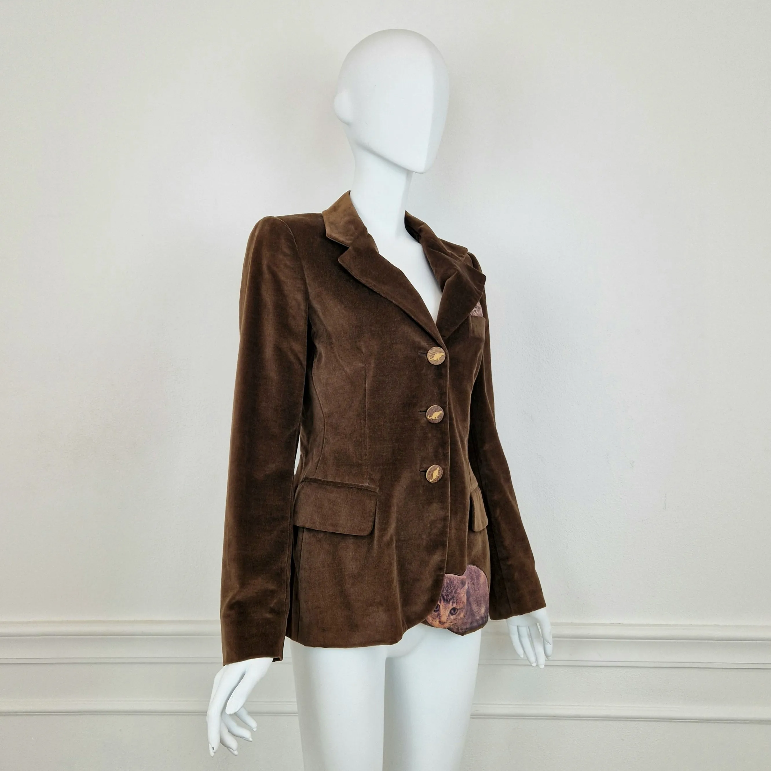 Blazer Moschino velluto gattini