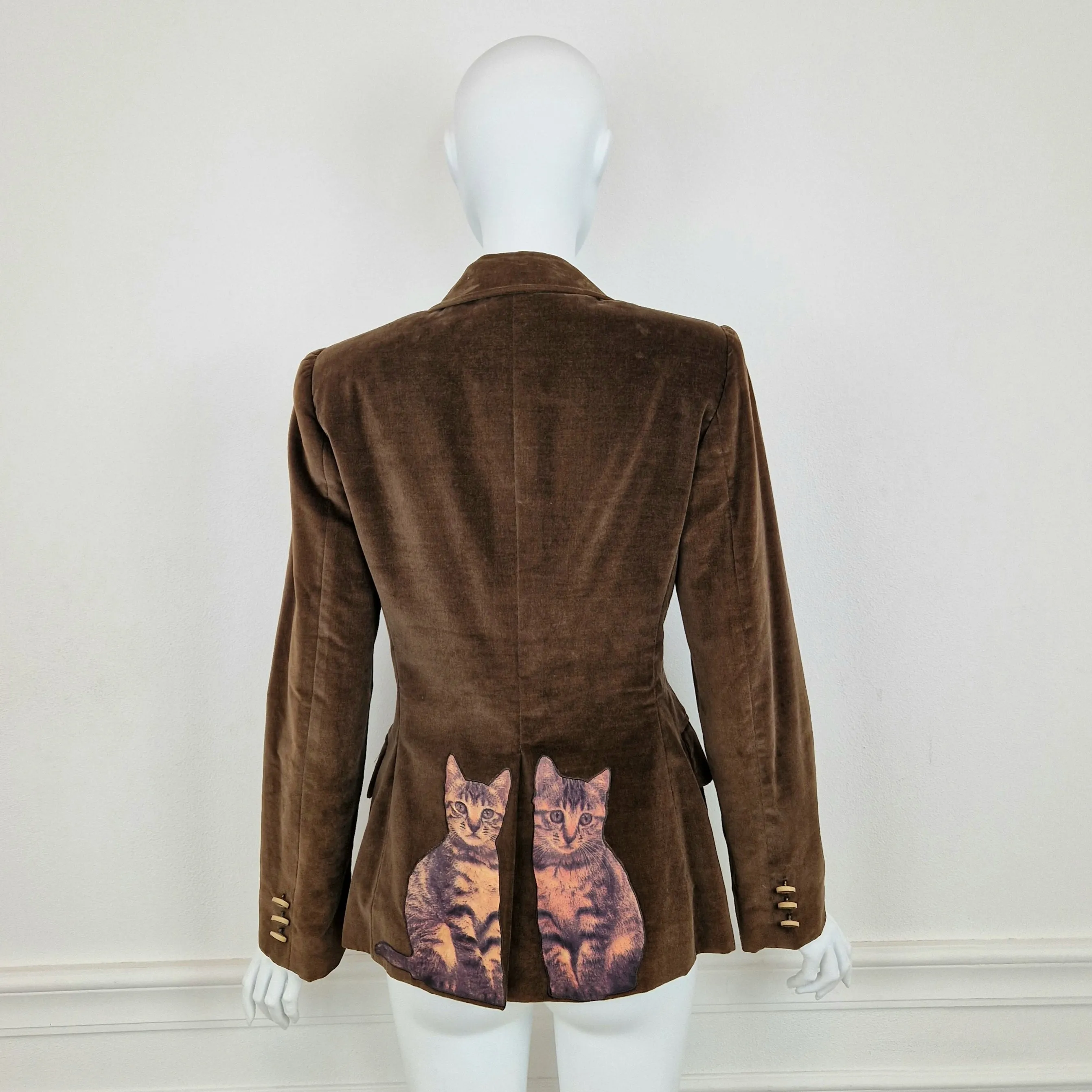 Blazer Moschino velluto gattini