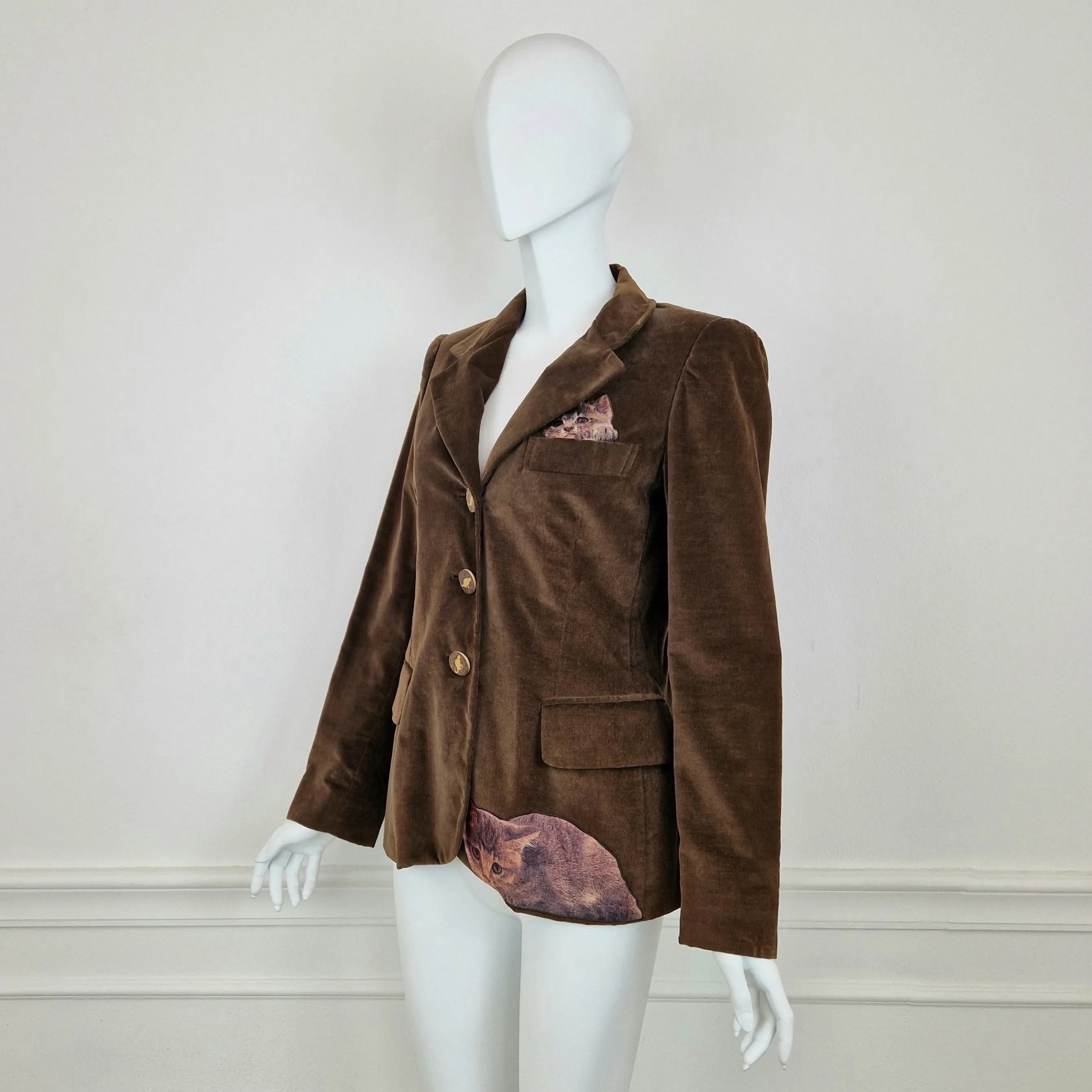 Blazer Moschino velluto gattini