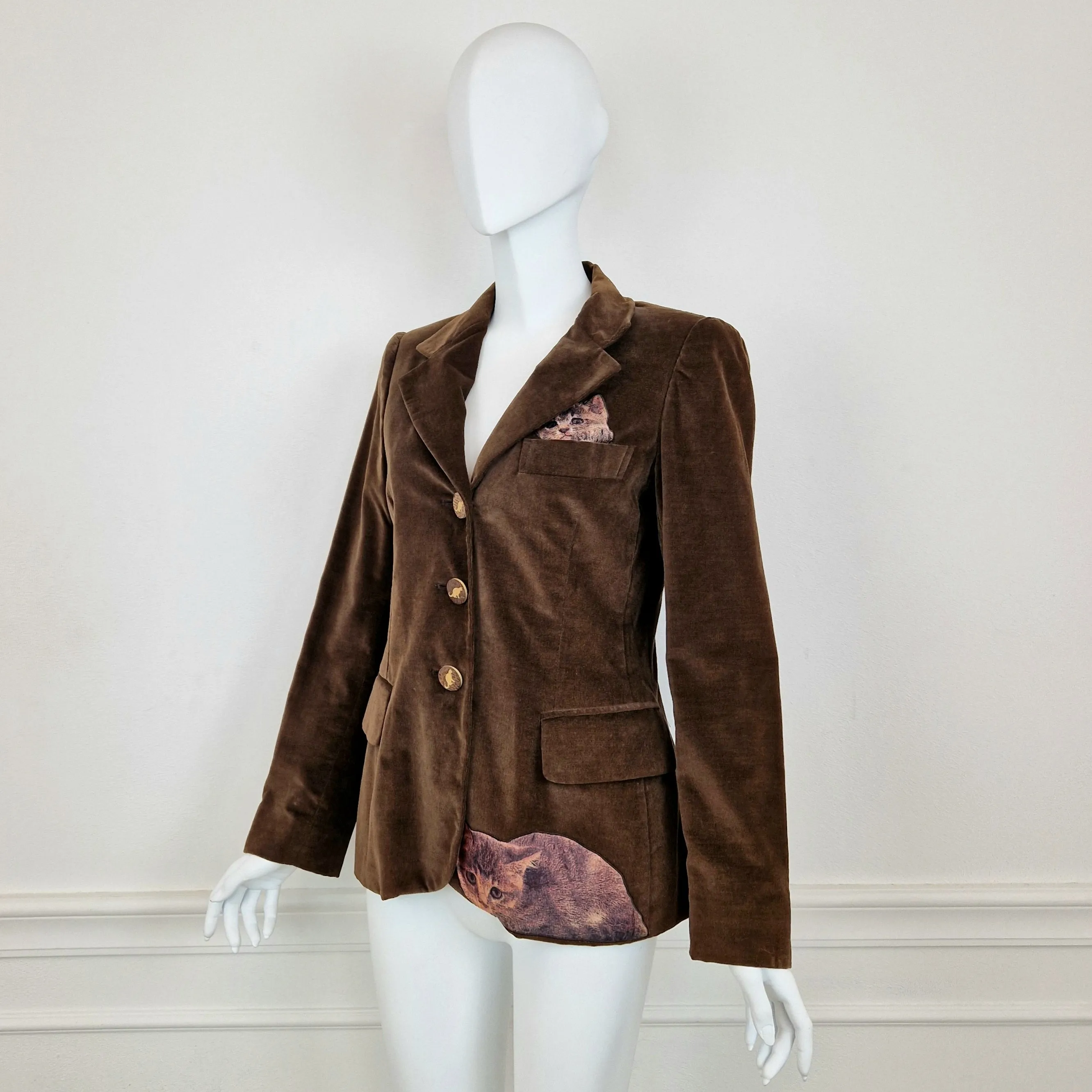 Blazer Moschino velluto gattini