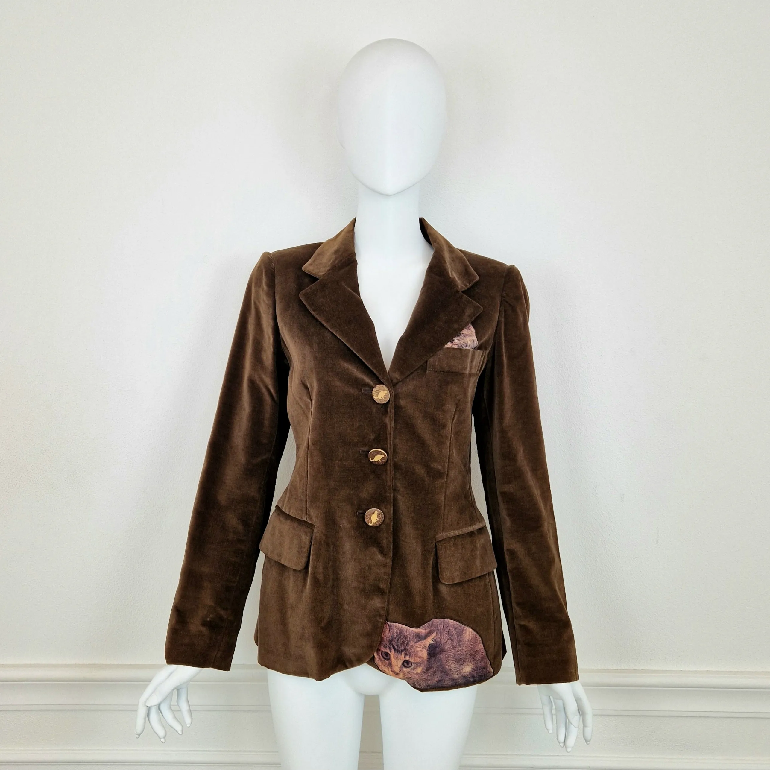 Blazer Moschino velluto gattini