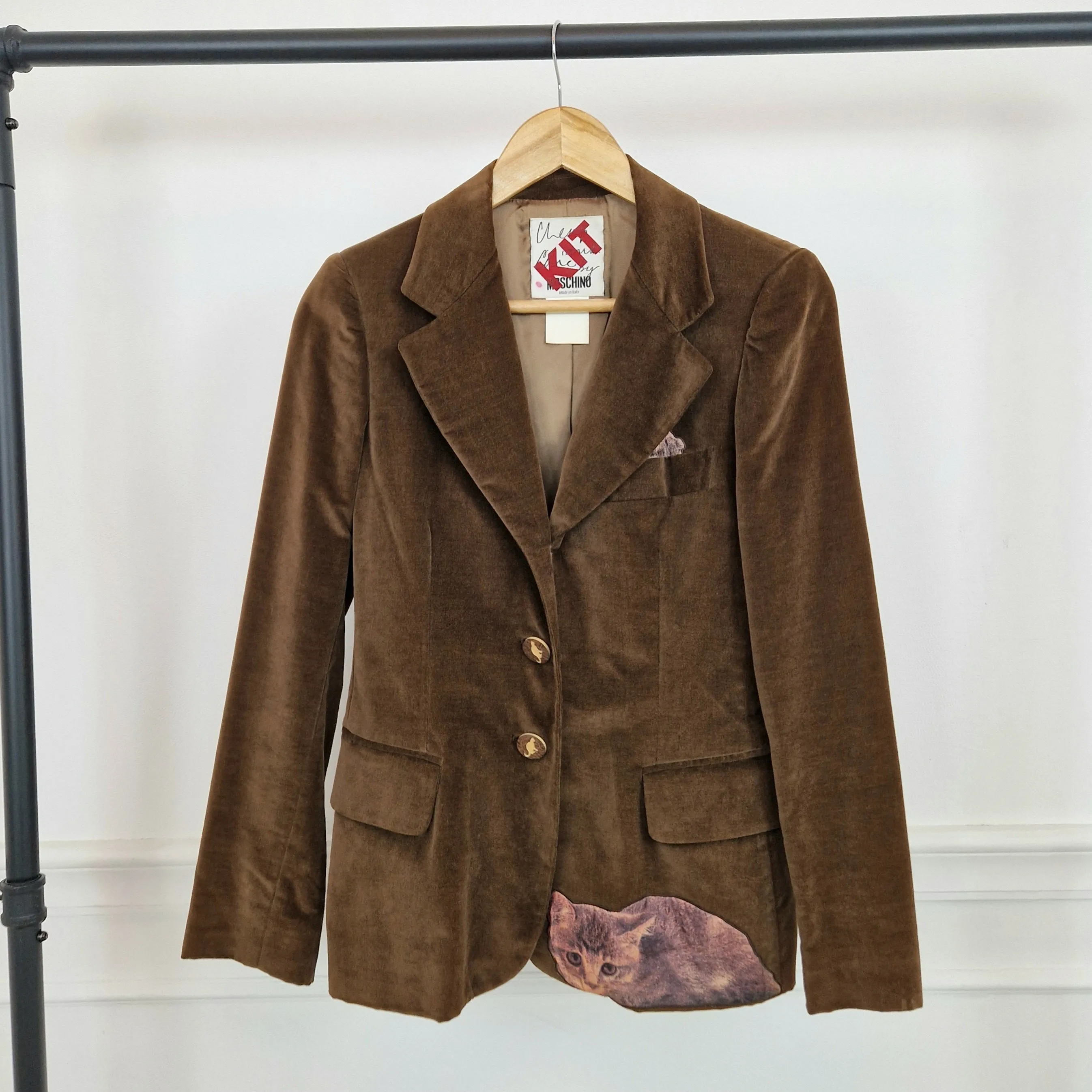 Blazer Moschino velluto gattini