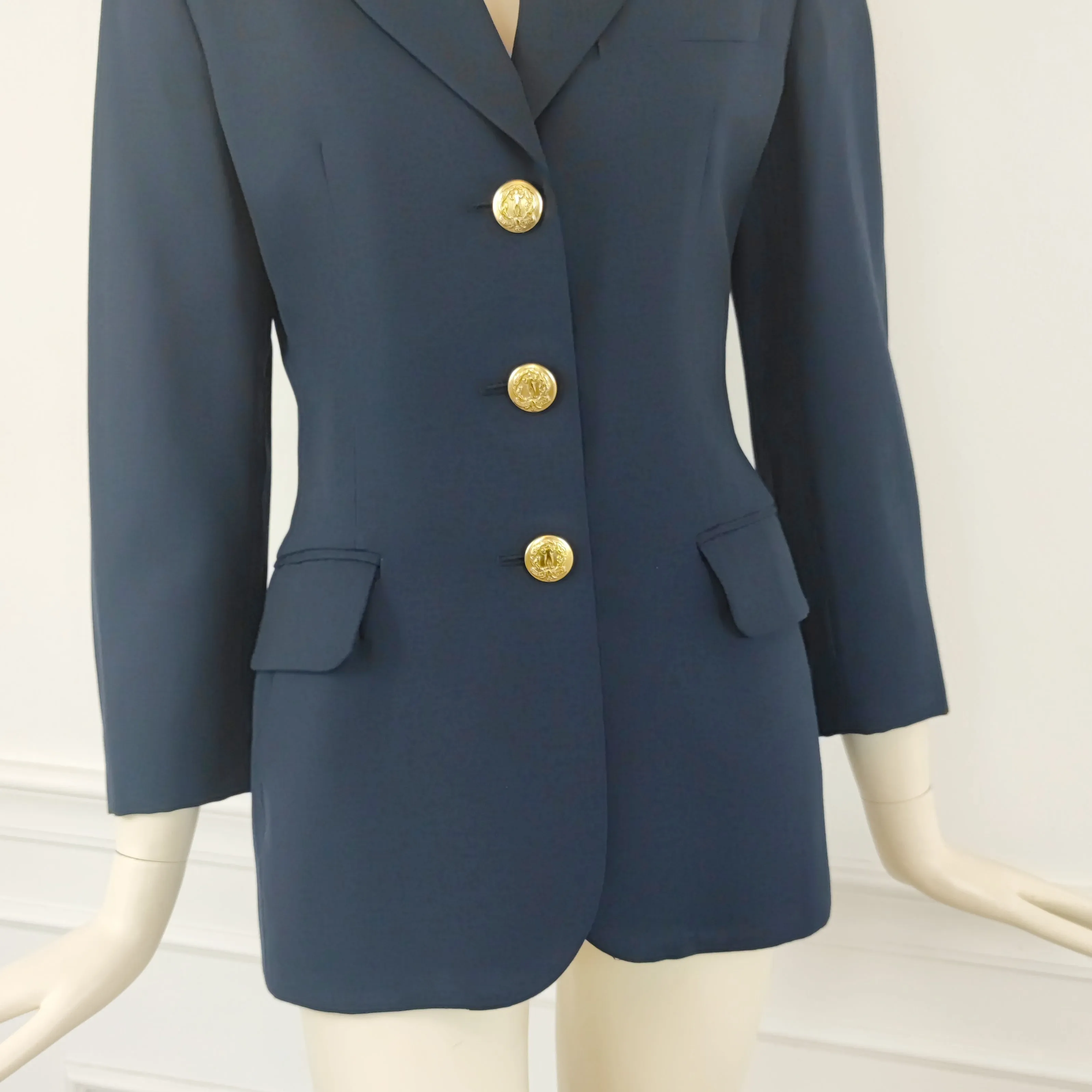 Blazer Moschino vintage blu bottoni oro