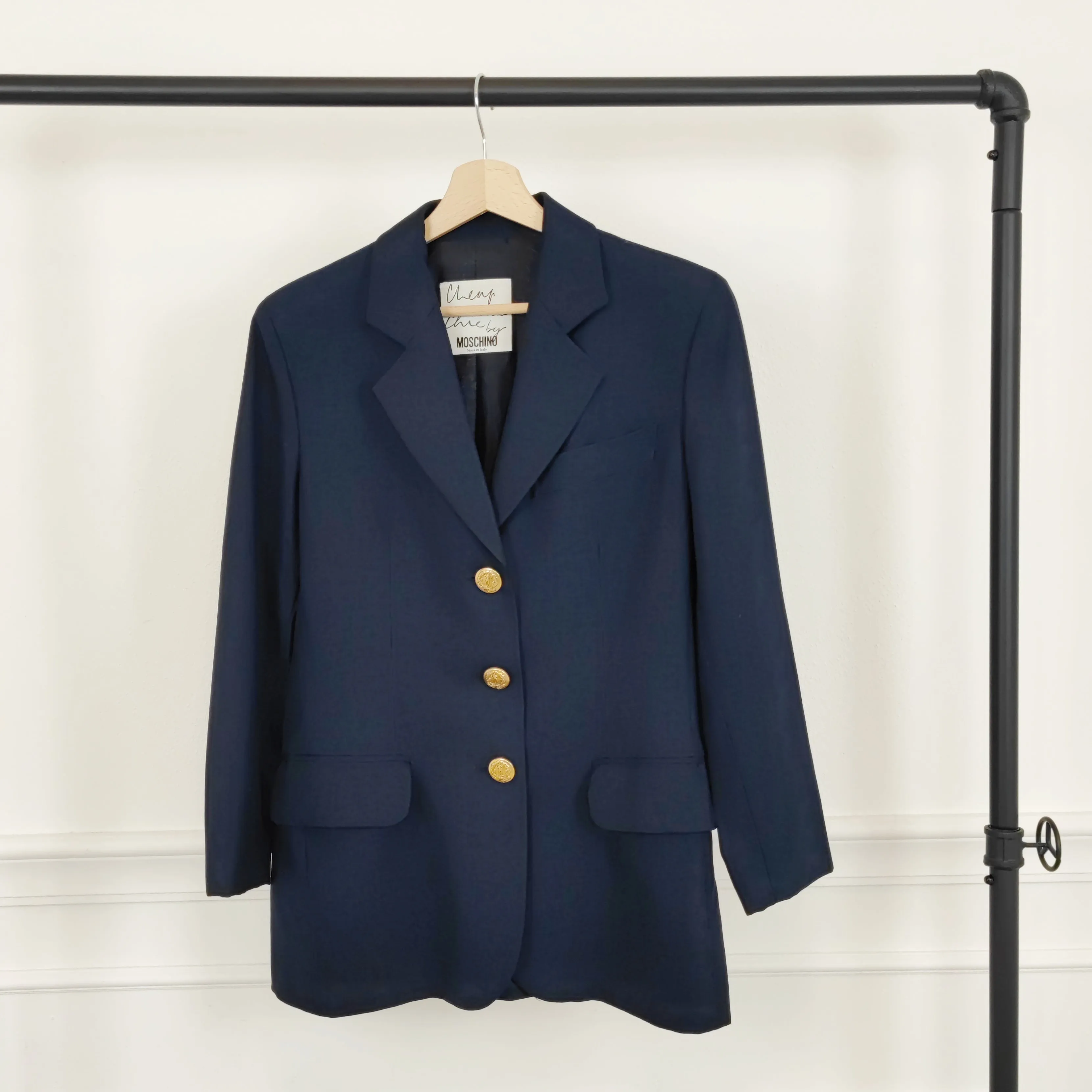 Blazer Moschino vintage blu bottoni oro