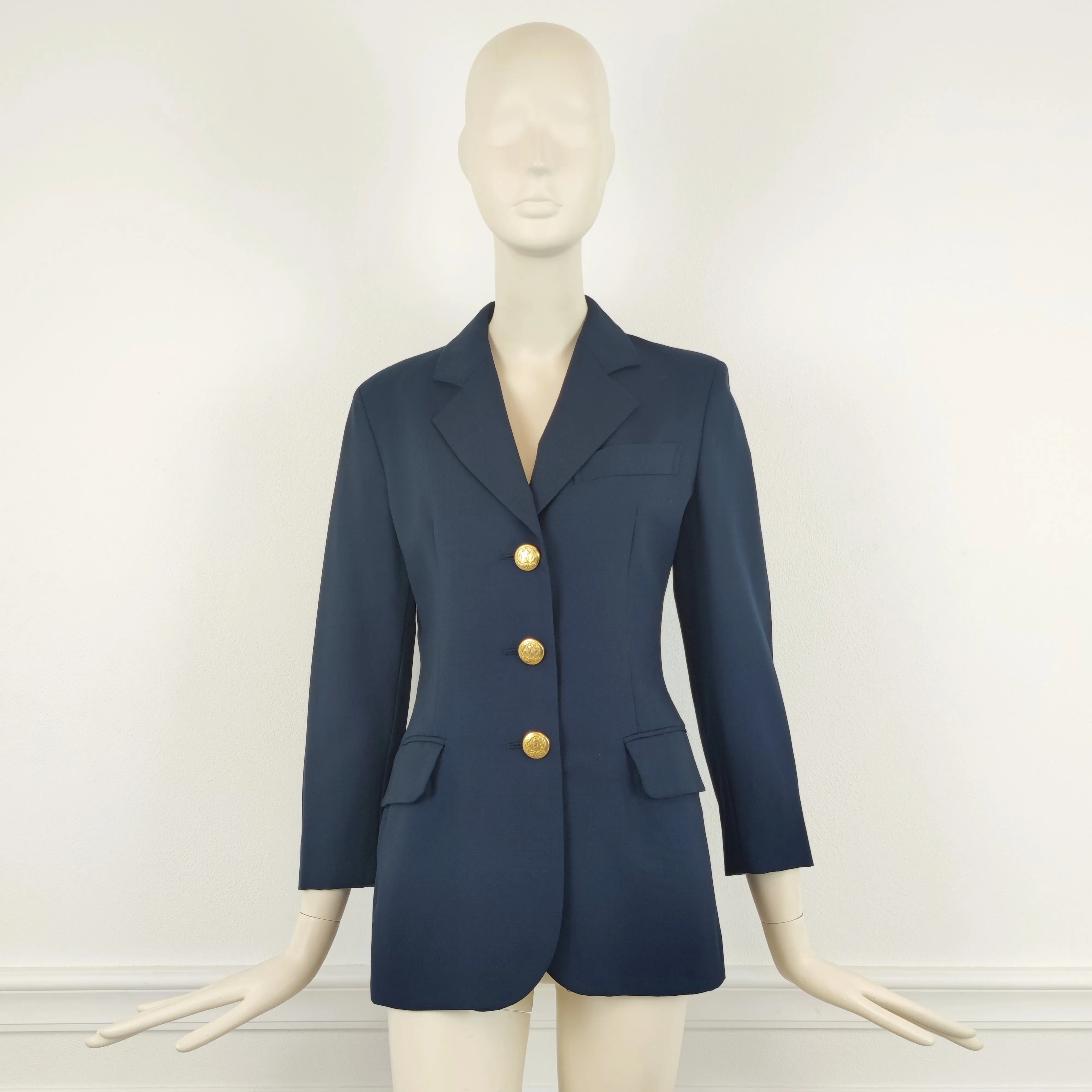 Blazer Moschino vintage blu bottoni oro