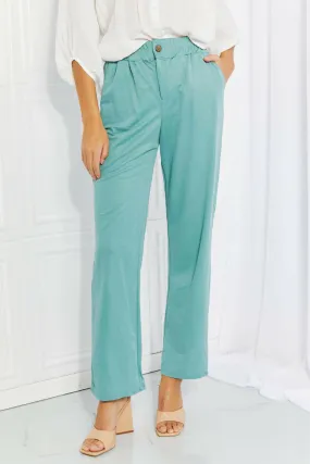 Blumin Apparel Take Me Away Full Size Straight Leg Pants in Seafoam