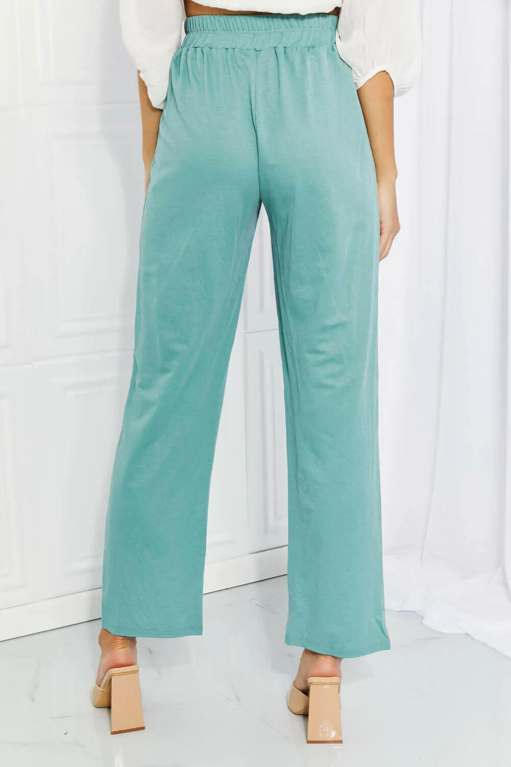 Blumin Apparel Take Me Away Full Size Straight Leg Pants in Seafoam