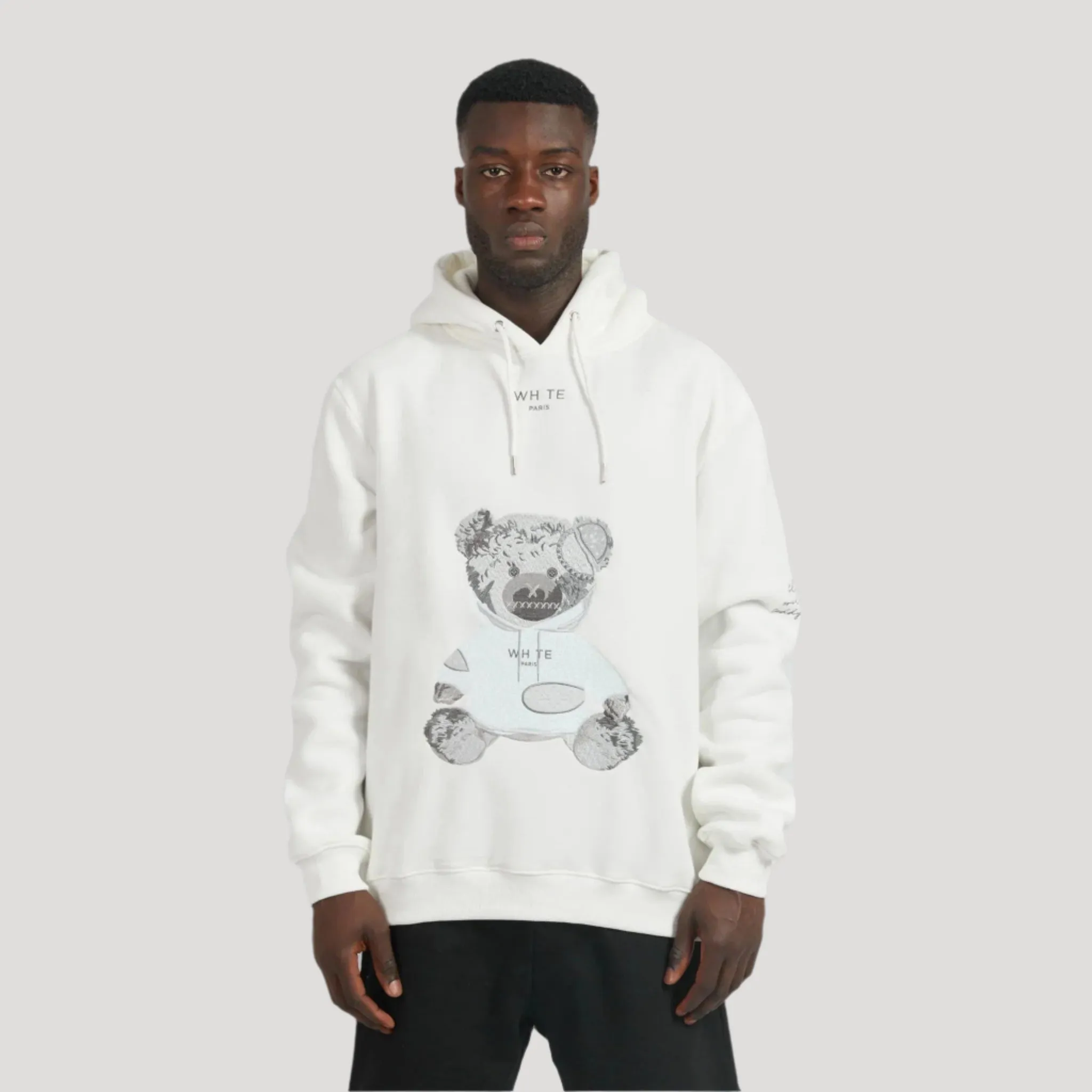 Blvck Paris - "Whte Evil Twin Teddy Bear Hoodie" - Teddy Illustration - Unisex