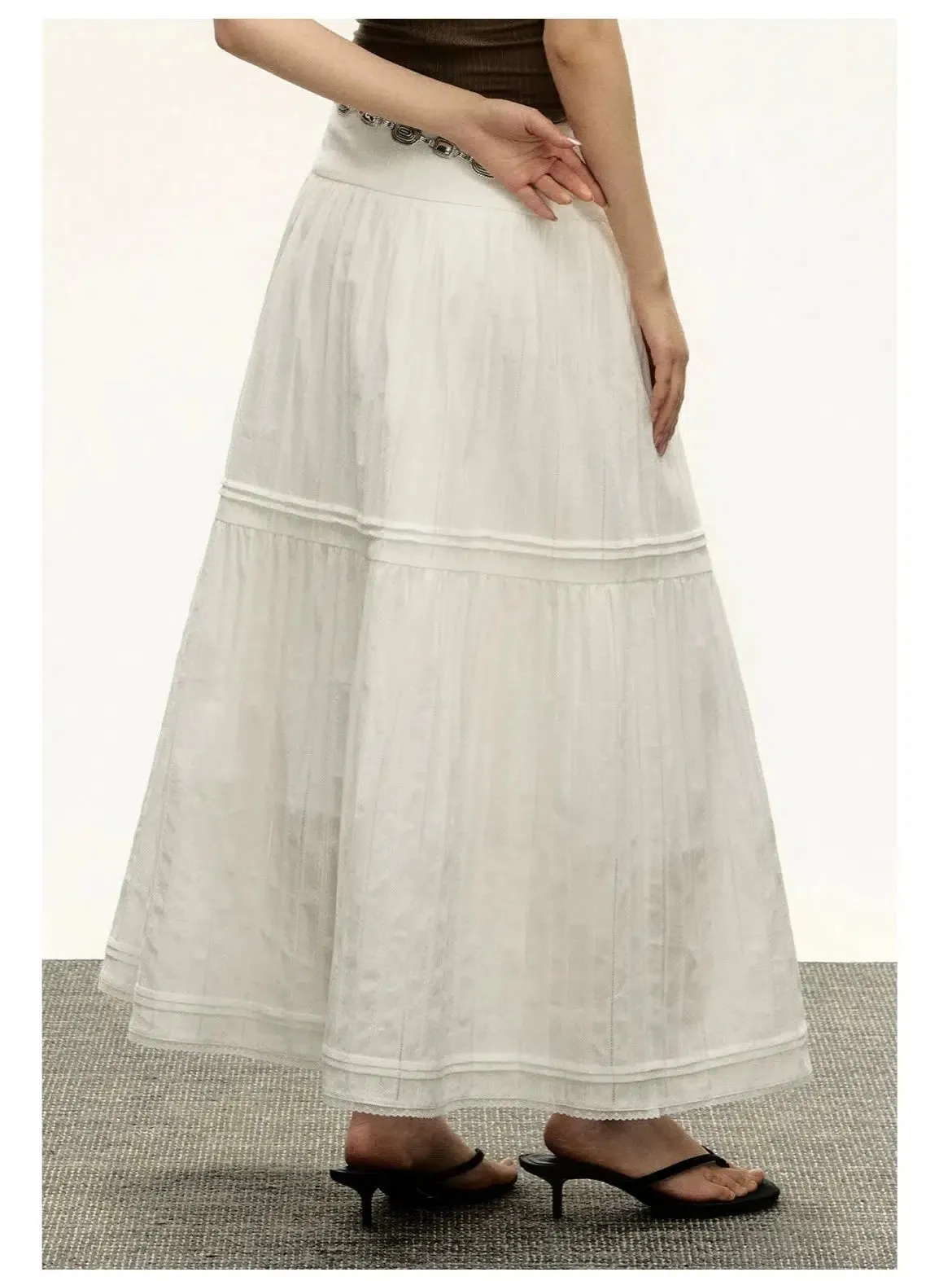 Bohemian-Style Long Pleated Skirt