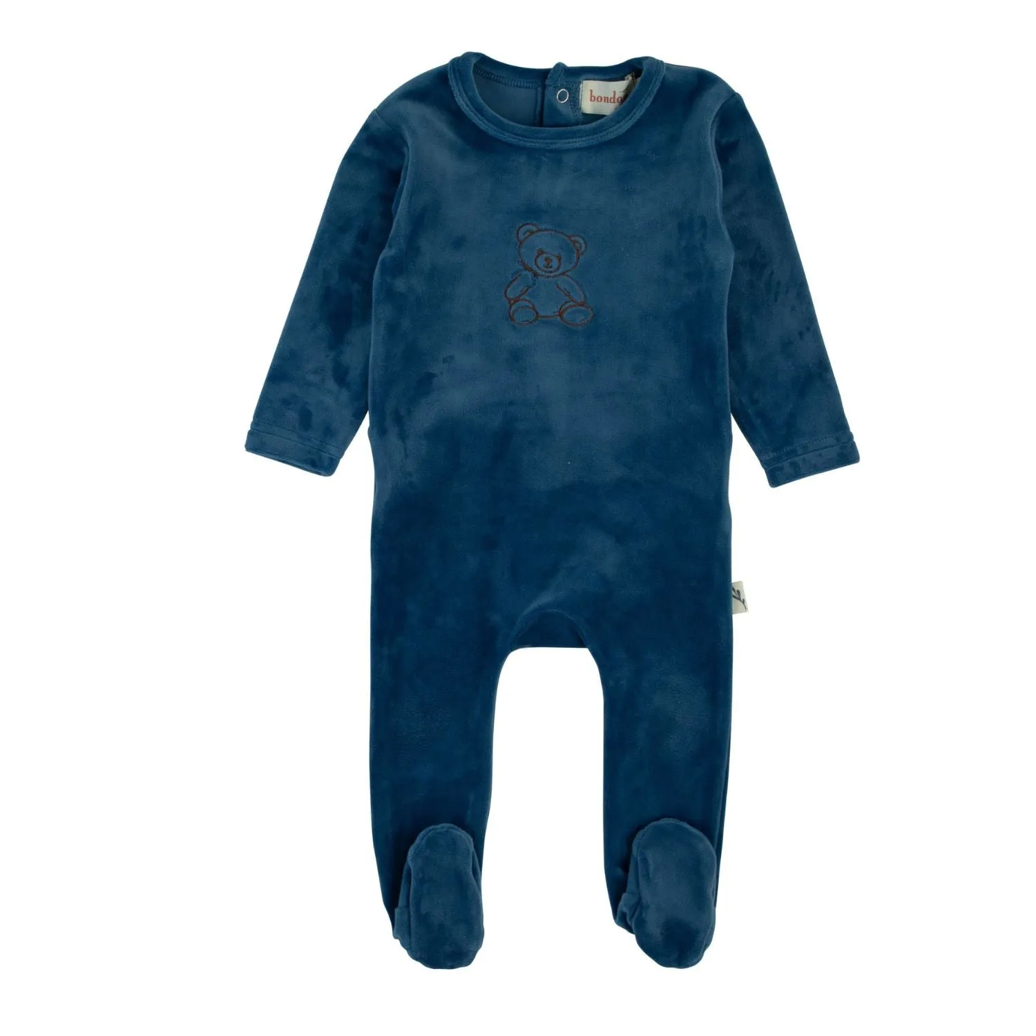 Bondoux Teddy Soft Velour Footie & Bonnet Boys